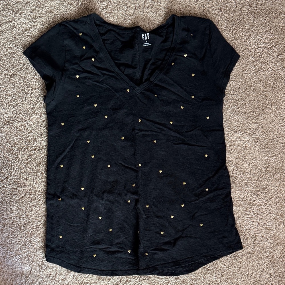 GAP Women's Black Top with Gold Accents